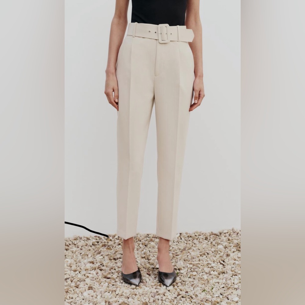 Zara trousers (cream/peachy pink)